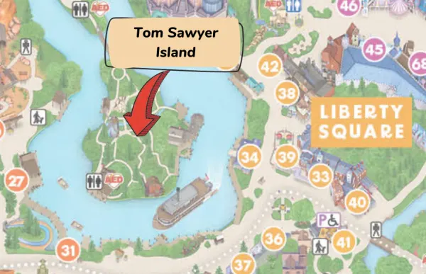 location of tom sawyer island at magic kingdom