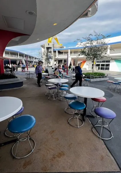 the lunching pad seating area tomorrowland