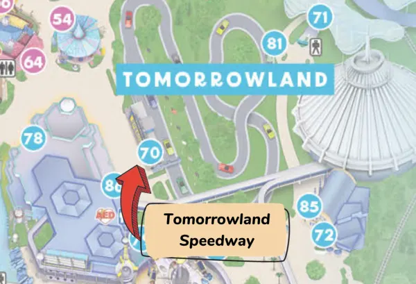 tomorrowland speedway location at magic kingdom