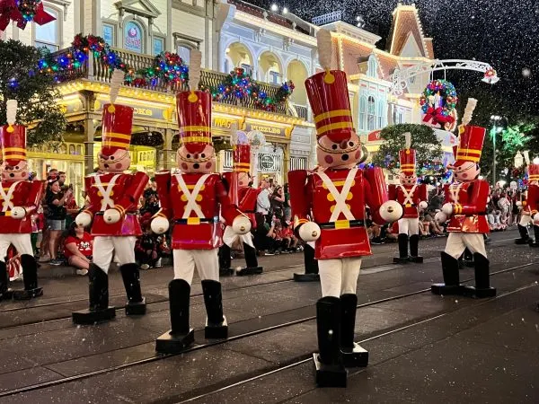toy soldiers during mickey's once upon a christmastime parade