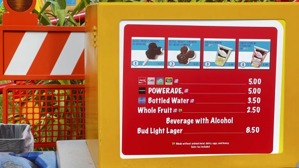 toy story land drink and snack cart menu