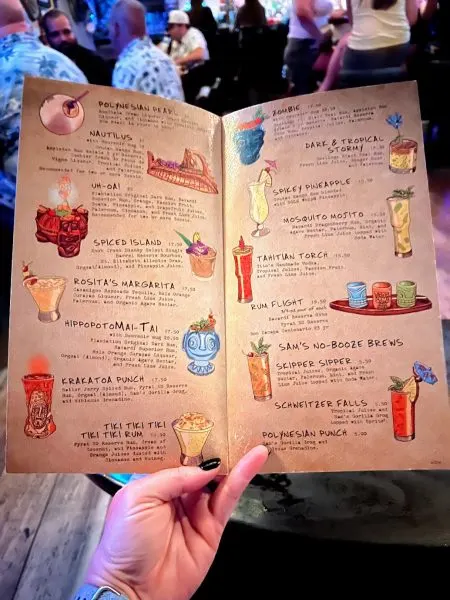 trader sam's menu