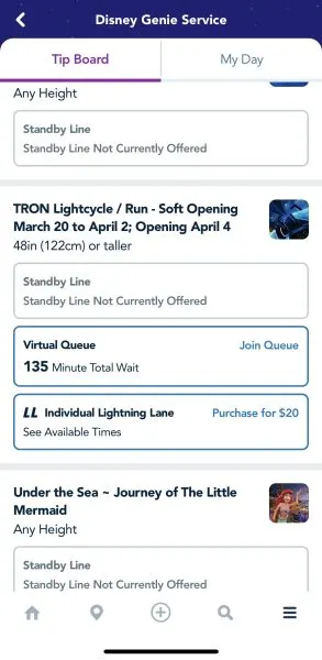 tron individual lightning lane price