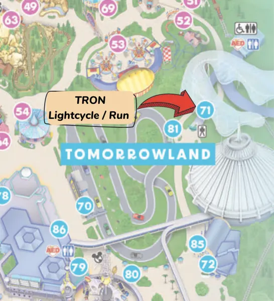 tron location on magic kingdom map