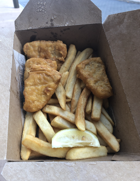 vegan fish and chips - rose and crown pub - epcot