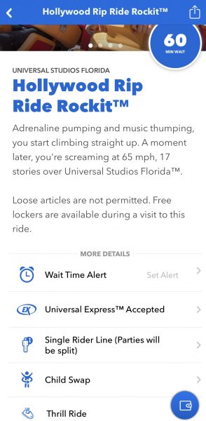 single rider hollywood rip ride rockit