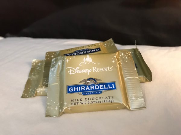 disney chocolates on pillow turndown Disney club level