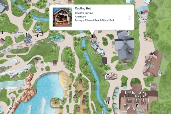 cooling hut location at blizzard beach