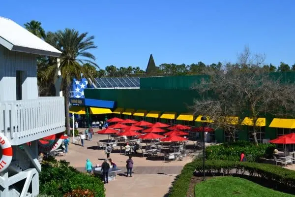 all-star sports end zone food court outdoor seating