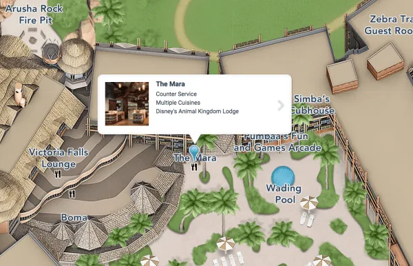 the mara map location animal kingdom lodge