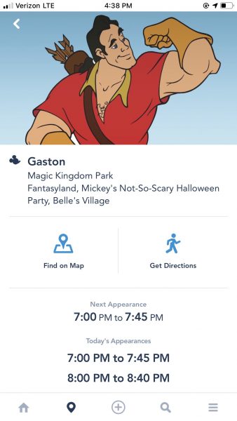 Gaston in My Disney Experience