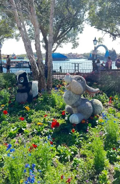 flower and thumper topiaries at epcot flower and garden festival