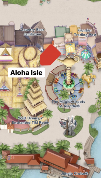 aloha isle location - magic kingdom map