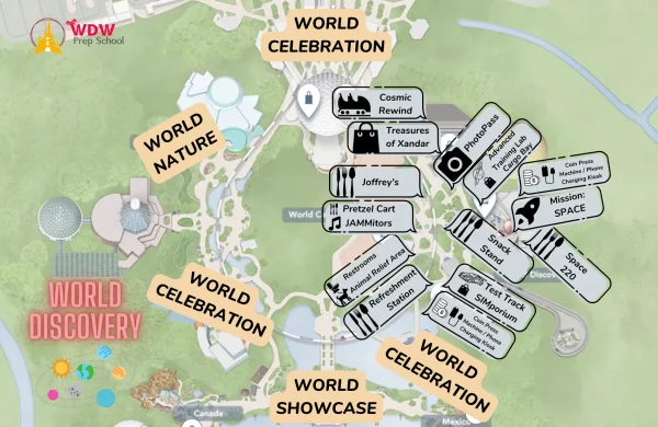 map of world discovery at epcot