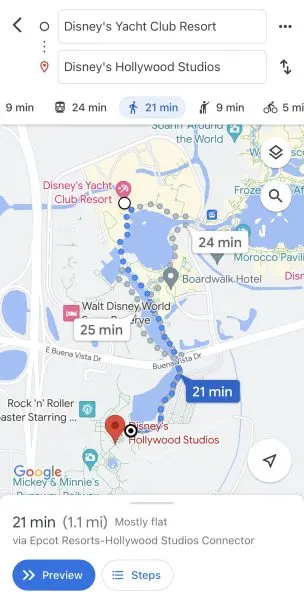 walking distance from yacht and beach club to hollywood studios